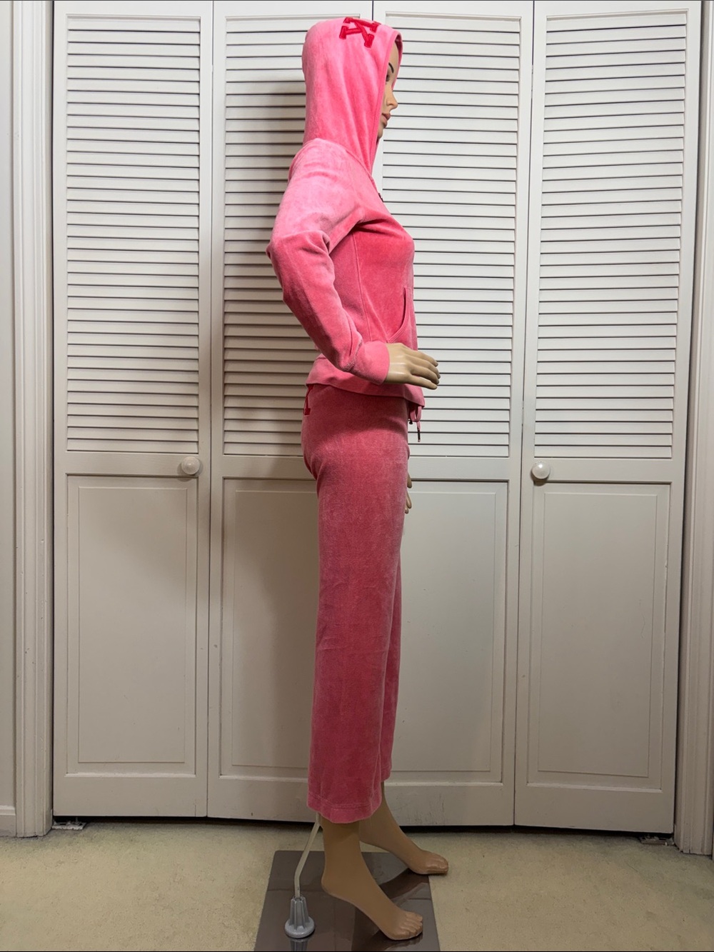 Y2K PINK Victoria's Secret Velour Zip Hoodie & Joggers Set Small - Picture 5 of 12